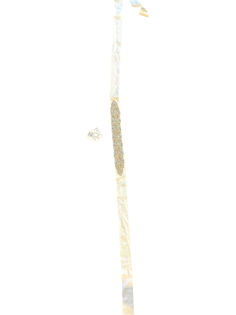 David's Bridal Ivory Bridal Crystal Beaded Belt - Picture 3 of 5